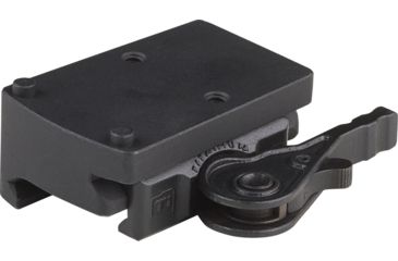 Image of American Defense Manufacturing Trijicon RMR Mount w/ iron sight co-witness. Left hand lever, Black, AD-RMR-LH STD-TL
