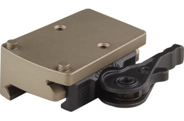 Image of American Defense Manufacturing Trijicon RMR Mount w/ iron sight co-witness, Left hand lever, Flat Dark Earth, AD-RMR-LH STD FDE-TL