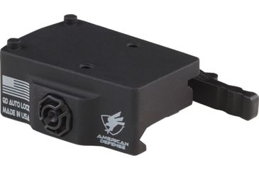 Image of American Defense Manufacturing Trijicon RMR Mount w/ iron sight co-witness. Right hand lever, Black, AD-RMR-RH STD-TL