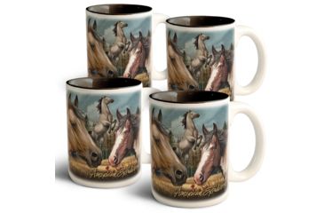 Image of American Expedition Collage Coffee Mugs, Set of 4, Mustang 4012076