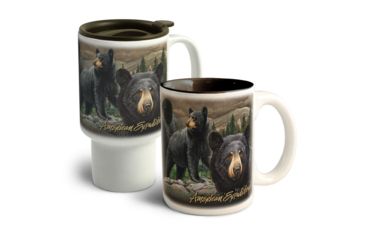 Image of American Expedition Home and Away Stoneware Mug Set, Bear Collage 4012094