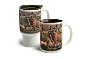 Image of American Expedition Home and Away Stoneware Mug Set, Elk Collage 4012097