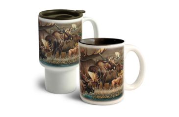 Image of American Expedition Home and Away Stoneware Mug Set, Moose 4012098