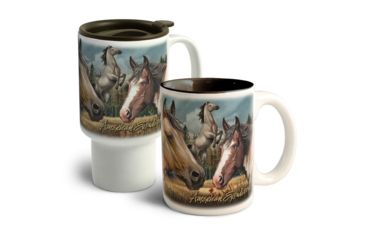 Image of American Expedition Home and Away Stoneware Mug Set, Mustang Collage 4012100