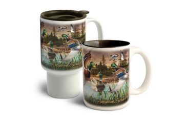 Image of American Expedition Home and Away Stoneware Mug Set, Duck Collage 4012102