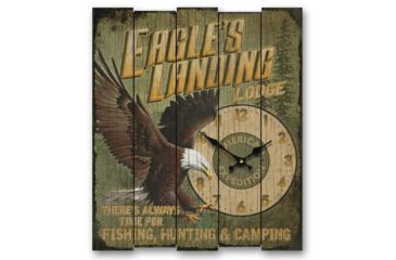 Image of American Expedition Large Wooden Clock, Eagles Landing Lodge 4011983