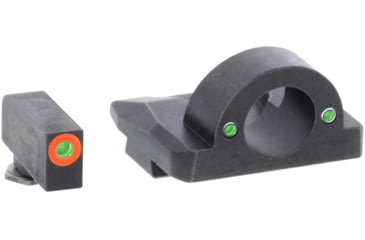 Image of AmeriGlo Ghost Ring Night Sight Set, Glock, Orange Outline, 140 in Wide Front, Green Tritium, 2 - Dot White Outline, Full Ring Rear, GL-224