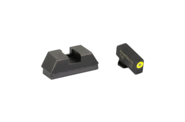 Image of Ameriglo Optics Compatible Tritium Handgun Sight Set for Glock Flat Black .295 Rear 1L Tall Green with Black .220 Front 3030BDA5, GL-680