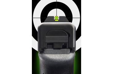 Image of AmeriGlo Painted Rear Sight .272in. Height, Green Lumi line, .155in. notch GL-614G