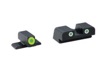Image of Ameriglo Tritium Front/Rear Combo Sights Green Dot White Outline Rear And Green Dot LumiLime Outline Front For Springfield XD/XDM/XDS