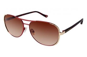 Image of Ann Taylor AT507 Single Vision Prescription Sunglasses TYAT50703 - Frame Color Burgundy/Gold With Texture