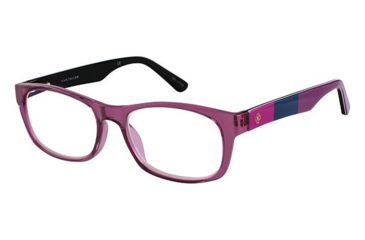 Image of Ann Taylor ATR040 Eyeglass Frames - Frame Translucent Eggplant / Purple Stripe, Size 52/17mm TYATR04020