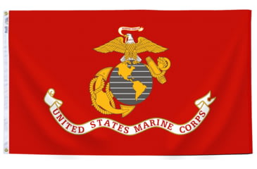 Image of Annin Flags US Marine Corps Nylon Flag, Red/White/Gold, 3ft x 5ft, 439005R