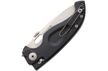 Image of Antonini SOS RESeT Nautical Bolt Lock Folding Knife, 4.75in Closed, 3.63in Satin Partially Serrated 440A SS Blade, Black Sculpted G10 Handle, Thumb Pull, Thumb Disk, Pocket Clip, Black, C-SAR N/L