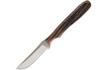 Image of Anza 5.375 Inch Fixed Blade Knife, Amber Bone, Top Grain Cowhide Belt Sheath AZF1AJB