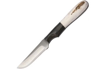 Image of Anza 5.375 Inch Fixed Blade Knife, Elk And Micarta, Leather Belt Sheath AZF1E