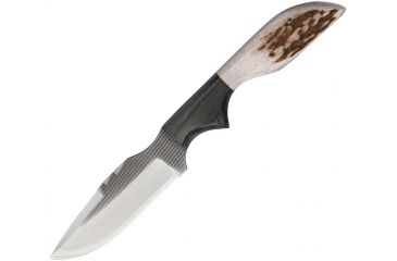 Image of Anza 6.625 Inch Fixed Blade Knife, Elk And Micarta, Brown Leather Belt Sheath AZMSWATE