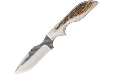Image of Anza 6.625 Inch Fixed Blade Knife, Elk, Brown Leather Belt Sheath AZMSWATFE