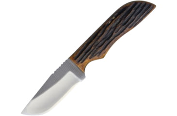 Image of Anza 7.75in Knife, 7.5in Overall, 3.13in Blade, Amber Bone Handle, Leather Sheath, JWK-4 AJB