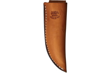 Image of Anza Micarta Fixed Blade Knife, 6.5in Overall, 2.63in Stainless Steel Blade, Black Micarta Handle, Brown Leather Belt Sheath, WKR3 M