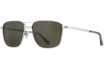 Image of AO Airman Sunglasses - Mens, Silver, Calobar Green AOLite Nylon Lenses, Silver / Calobar Green Polarized Lens, 56-15-145, AIR356STSMGNN-P