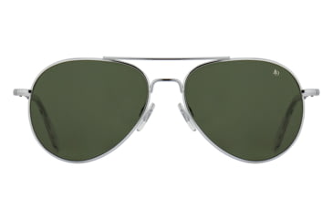 Image of AO General Sunglasses, Silver, Calobar Green AOLite Nylon Lenses, 55-14-140 B47, GEN255STSMGNN