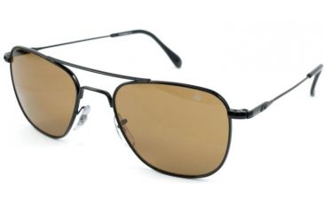 Image of AO Original Pilot Sunglasses, Black, Wire Spatula, Brown Glass Lens, 57mm, Polarized B-CBPG-WS-57