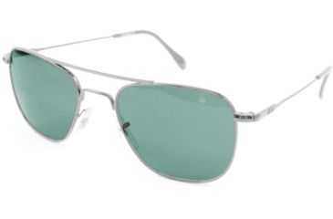 Image of AO Original Pilot Sunglasses, Silver, Wire Spatula, Green Glass Lenses - 52mm S-TCGG-WS-52