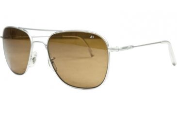 Image of AO Original Pilot Sunglasses, Silver, Wire Spatula, Amber Glass Lens, 52mm S-CG-WS-52