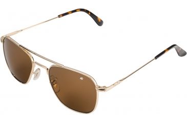 Image of AO Original Pilot Sunglasses, Wire Spatula, Gold Frame, Amber Glass Lens, 52mm, 30161