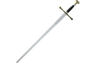 Image of Armaduras Carlos V Sword, 32.5 unsharpened stainless blade, Aged brass finish metal alloy handle, 3104