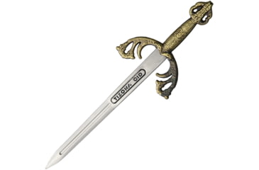 Image of Armaduras El Cid Letter Opener, 4 unsharpened blade, Aged brass finish metal alloy handle, 1213
