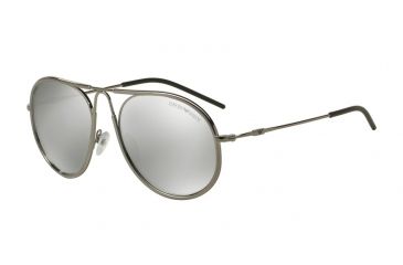 Image of Armani EA2034 Sunglasses 30106G-54 - Gunmetal Frame, Light Grey Mirror Silver Lenses