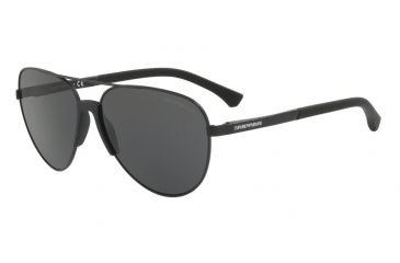 Image of Armani EA2059 Sunglasses 320387-61 - Matte Black Frame, Grey Lenses