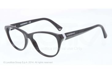 Image of Armani EA3024 Single Vision Prescription Eyeglasses 5017-52 - Black Frame