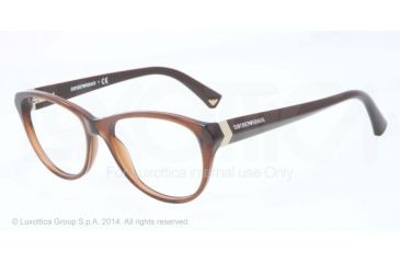Image of Armani EA3024 Single Vision Prescription Eyeglasses 5198-52 - Transparen Brown Frame
