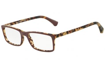 Image of Armani EA3043 Single Vision Prescription Eyeglasses 5271-52 - Top Bordeaux/Matte Havana Frame