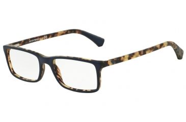 Image of Armani EA3043 Single Vision Prescription Eyeglasses 5272-52 - Top Blue/matte Havana Frame