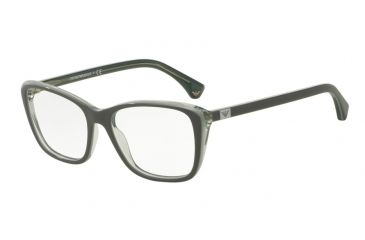 Image of Armani EA3083 Eyeglass Frames 5516-52 - Top Grey/opal Sage/sage Transp Frame