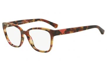 Image of Armani EA3094F Progressive Prescription Eyeglasses 5541-54 - Havana Spot Raspberry Frame