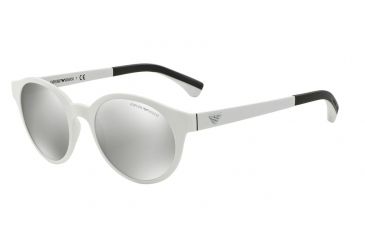 Image of Armani EA4045 Progressive Prescription Sunglasses EA4045-53446G-51 - Lens Diameter 51 mm, Frame Color Matte White