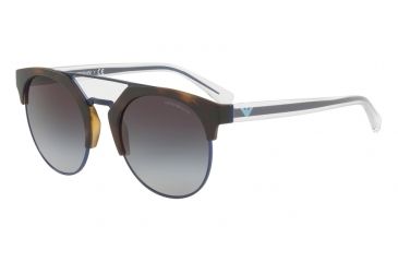 Image of Armani EA4092F Progressive Prescription Sunglasses EA4092F-50898G-53 - Lens Diameter 53 mm, Frame Color Matte Havana/matte Blue