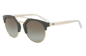 Image of Armani EA4092F Progressive Prescription Sunglasses EA4092F-55788E-53 - Lens Diameter 53 mm, Frame Color Militay Green/pale Gold