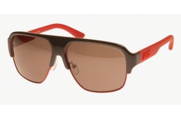 Image of Armani Exchange AX2011S Sunglasses 809873-58 - Olive/satin Tango Red Frame, Smoke Brown Solid Lenses