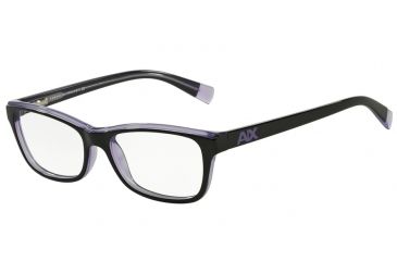 Image of Armani Exchange AX3019 Single Vision Prescription Eyeglasses 8145-52 - Black /violet Trans Frame