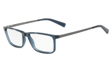 Image of Armani Exchange AX3027 Single Vision Prescription Eyeglasses, 55mm, Transparent Blue Dress, AX3027-8238-55-SV