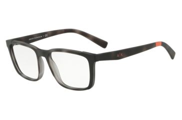 Image of Armani Exchange AX3052F Progressive Prescription Eyeglasses, 55mm, Matte Grey Havana, AX3052F-8252-55-PRO