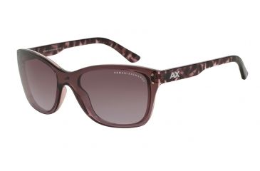 Image of Armani Exchange AX4027S Sunglasses 81298H-43 - Rose Transparent/Rose Tort Frame, Purple Gradient Lenses