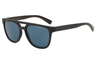 Image of Armani Exchange AX4032 Sunglasses 814172-55 - Blue Mt/samba Red Trans Frame, Dark Blue Solid Lenses