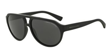 Image of Armani Exchange AX4042SF Sunglasses 807887-60 - Matte Black Frame, Grey Lenses